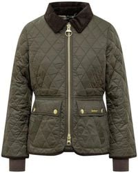 Barbour - Quilted Jacket With Velvet Collar - Lyst