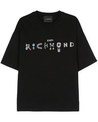 John Richmond - Cotton T-Shirt Over Hinaki With Logo - Lyst