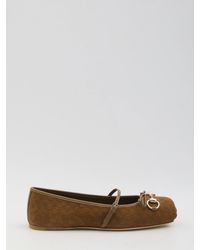 Gucci - Ballerina Round Toe Horsebit Ballerina - Lyst