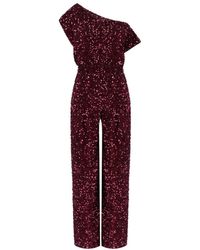 Elisabetta Franchi - Rouge Noir Jumpsuit With Sequins - Lyst