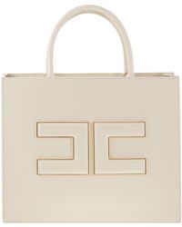 Elisabetta Franchi - Medium Shopper With Logo Plaque - Lyst