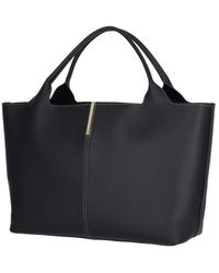 Tod's - Shopper With Two Top Handles And Metal Bar With Logo - Lyst
