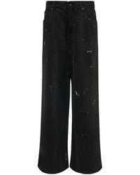 MM6 by Maison Margiela - Wide-Leg Denim Cotton Jeans - Lyst
