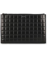 Saint Laurent - Quilted Zipped Pouch - Lyst