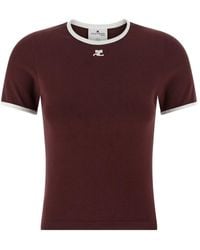 Courreges Bumpy Cut Out T-shirt in Black | Lyst