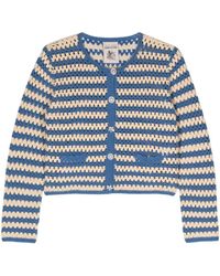 Semicouture - Natalie Striped Cotton Cardigan - Lyst