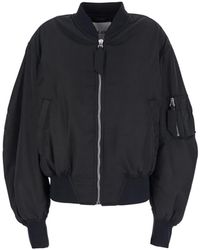 The Attico - Bomber Jacket With Front Zip Closure And One Zipped Pocket On The Sleeve - Lyst