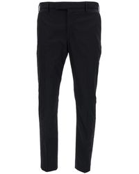 PT Torino - Black Slim Cut Tailored Trousers In Cotton Blend Man - Lyst