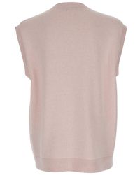 JW Anderson - Sleeveless Vest With V Neck And Contrasting Logo Embroidery On The Front - Lyst