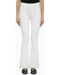 Mother - The Weekender Fray White Denim Jeans - Lyst