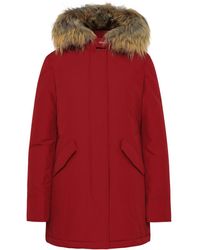 Woolrich - Fur-trimmed Hooded Padded Coat - Lyst