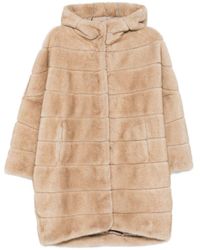 Betta Corradi - Faux Fur Coat With Hood - Lyst