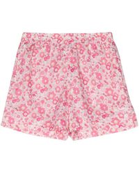 Mc2 Saint Barth - Liberty Cotton Shorts With Floral Print - Lyst