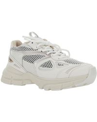 Axel Arigato - 'marathon Runner' White Low Top Sneakers With Reflective Details In Leather Blend Woman - Lyst