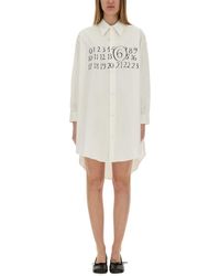 MM6 by Maison Martin Margiela - Chemisier Dress With Print - Lyst