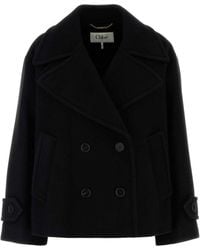 Chloé - Oversized Wool Short Coat - Lyst