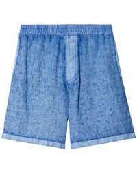 Burberry - Logo Linen Shorts - Lyst