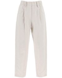 Brunello Cucinelli - Linen And Cotton Canvas Pants - Lyst