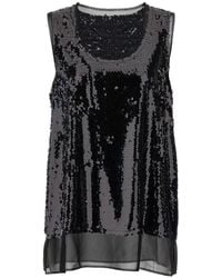 Comme des Garçons - Sleeveless Sheer Top With All-Over Sequins - Lyst