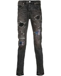 Purple Brand Heavy Repair Denim Jeans - Grey