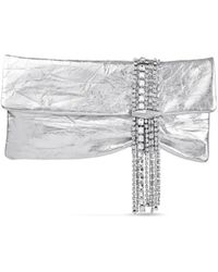 Jimmy Choo - Leather-Crystal Zandra Clutch Bag - Lyst