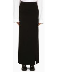 Balenciaga - Black Wool Long Skirt - Lyst