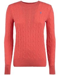 Ralph Lauren - Coral Wool And Cashmere Cable-Knit Sweater - Lyst