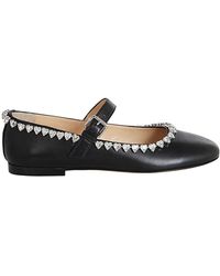 Mach & Mach - Audrey Nappa Leather Round Toe Ballerina Shoes - Lyst