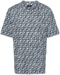 Fendi - Ff Print T-Shirt Frayed Effect - Lyst
