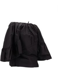 MERYLL ROGGE - Top W/ Back Drape & Ruffle Sleeves - Lyst
