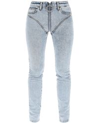 Alessandra Rich Denim Skinny Jeans in Light Blue (Blue) - Save 46% - Lyst