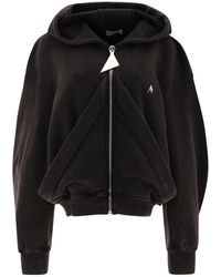 The Attico - Zippered Hoodie With Logo - Lyst