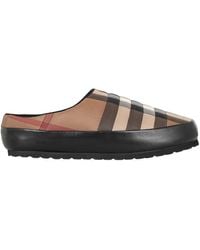 Burberry - Check Fabric Slippers - Lyst