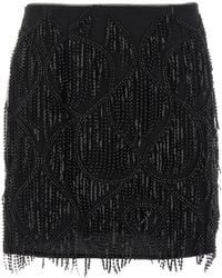 ROTATE BIRGER CHRISTENSEN - Beaded Fringed Skirt - Lyst