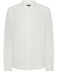 Peuterey - Linen Shirt With Mandarin Collar - Lyst
