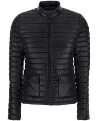 Save The Duck - 'twinkle' Black Down Jacket With High Neck And Logo Patch On The Sleeve In Tech Fabric Woman - Lyst