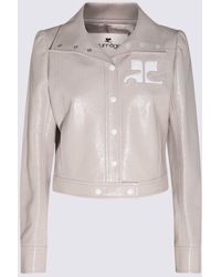 Courreges - Gray Vynil Iconique Casual Jacket - Lyst