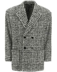 Dolce & Gabbana - Checkered Double-Breasted Wool Jacket - Lyst