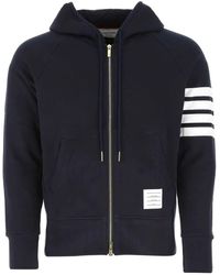 Thom Browne - Classic Full Zip Hoodie In Classic Loopback With Engineered 4 Bar Clothing - Lyst