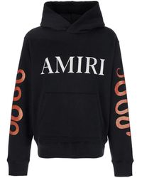 Amiri - Hoodie With Maxi Logo Lettering On The Front And Snake Print On The Sleeves - Lyst