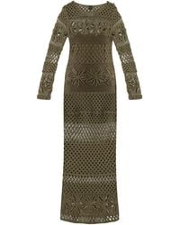Pinko - Openwork-Knit Long Dress - Lyst