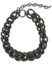 Antonelli - 'Cecilia' Metallic Necklace With Diamond Chain Effect - Lyst