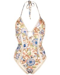 Zimmermann - Floral Print Swimsuit - Lyst