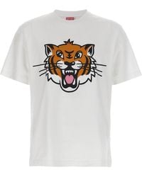 KENZO - Happy Tiger Printed T-Shirt - Lyst