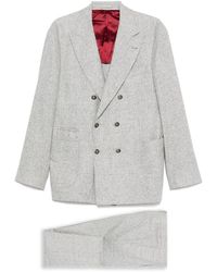 Brunello Cucinelli - Wool And Silk Double-breasted Suit - Lyst