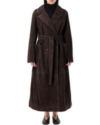 Rohe - Suede Belted Wrap Coat - Lyst
