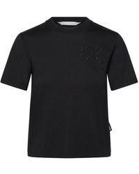 Palm Angels - 'monogram' Black Cotton T-shirt - Lyst