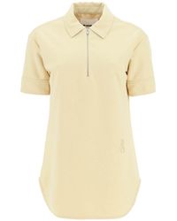 Jil Sander - Polo Shirt With Half Zip And Monogram Embroidery - Lyst