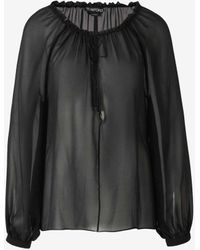 Tom Ford - Semi-Transparent Silk Blouse - Lyst