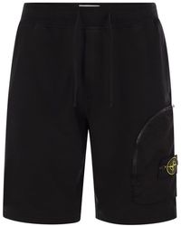 Stone Island - Cargo Bermuda Shorts With Pockets And Ribbing - Lyst